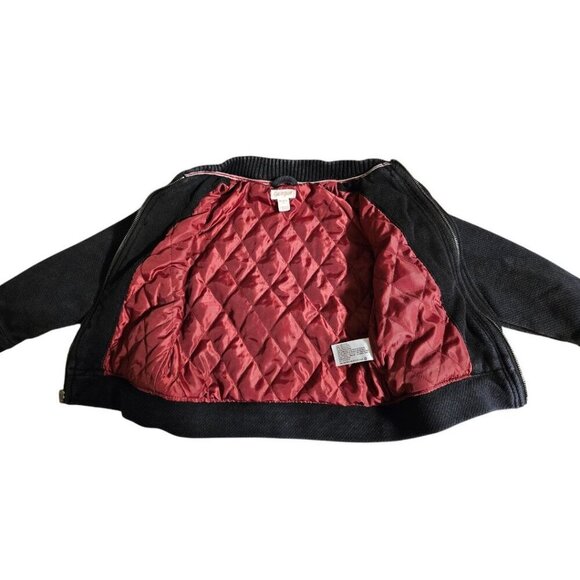 Cat&Jack Boys Black Cool Letterman Distressed Bomber Jacket SZ XS 4/5 Streetwear - Picture 10 of 12